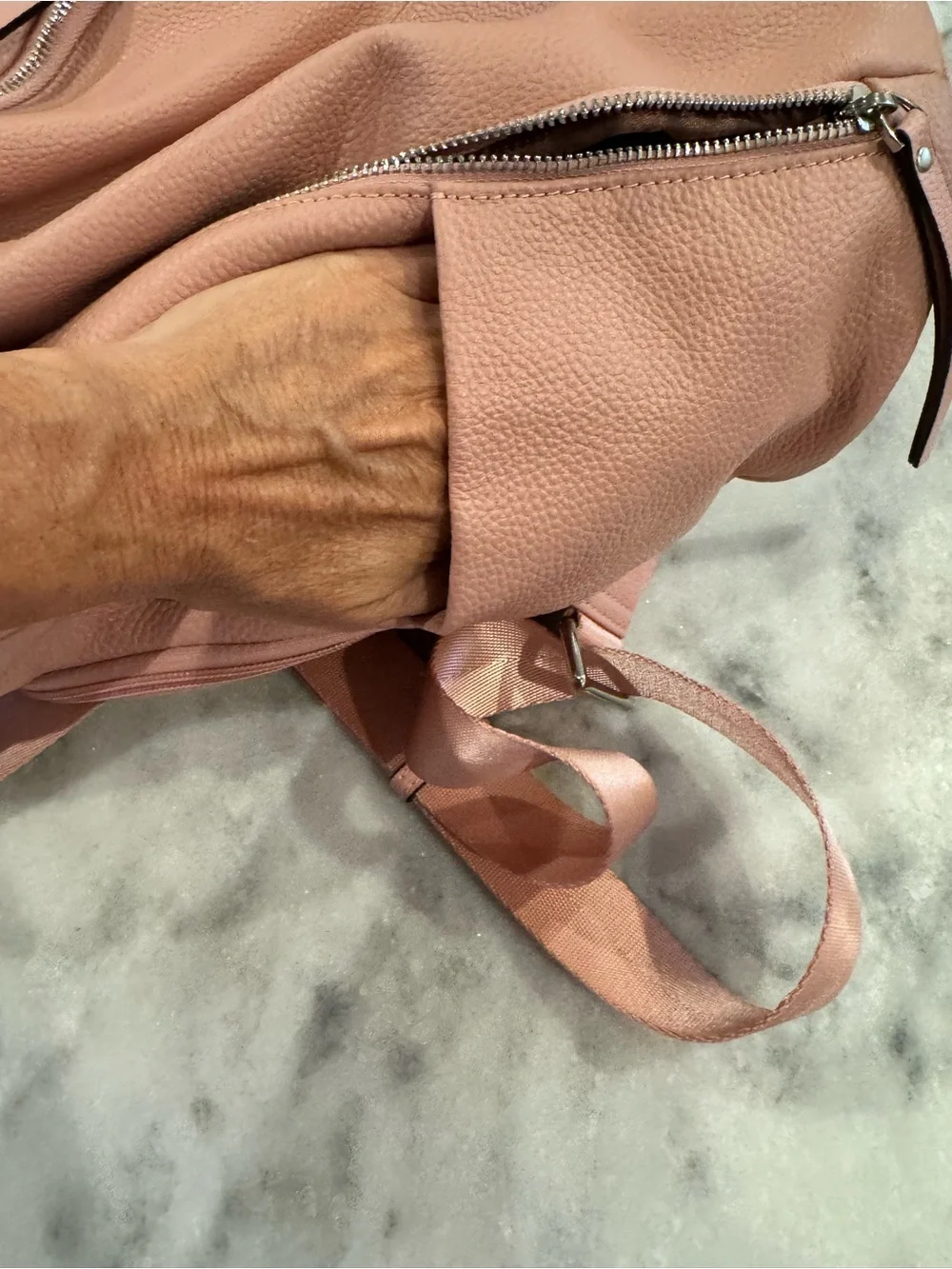 Antitheft Convertible Backpack Purse in Dusty Pink